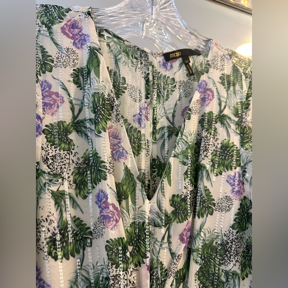 Maje Green and Purple Floral Maxi Dress - Picture 8 of 16